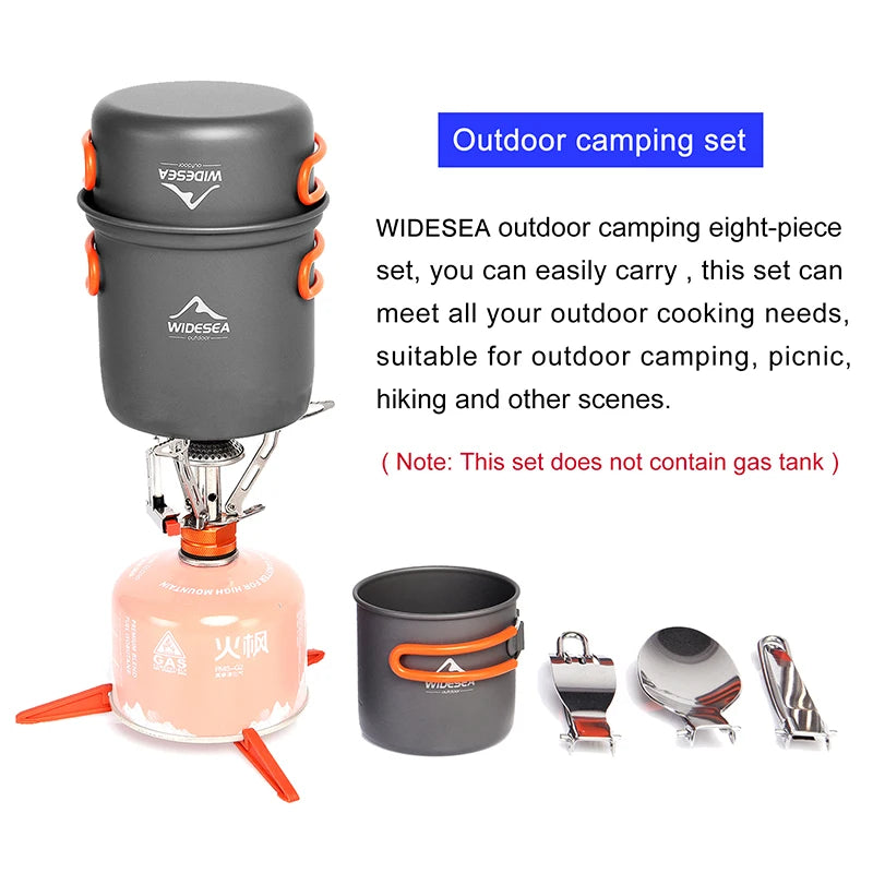 Widesea Camping Cookware Set Portable Aluminum Alloy Folding Kitchen Utensils