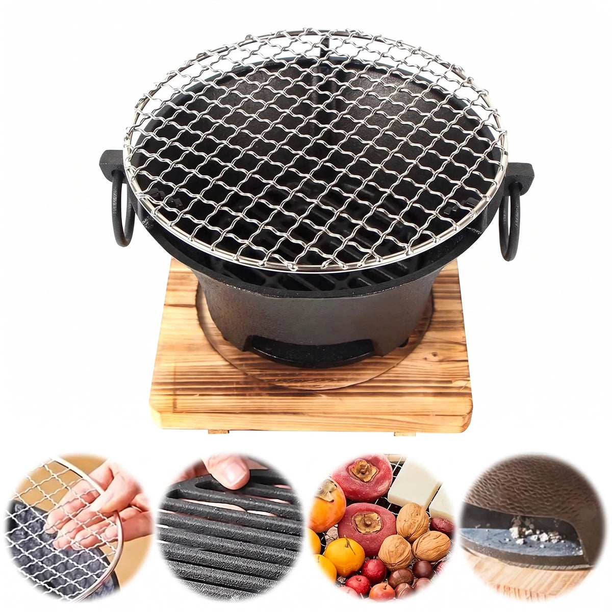 ATUOTIN Stainless Steel Charcoal BBQ Grill Outdoor Tabletop Pit