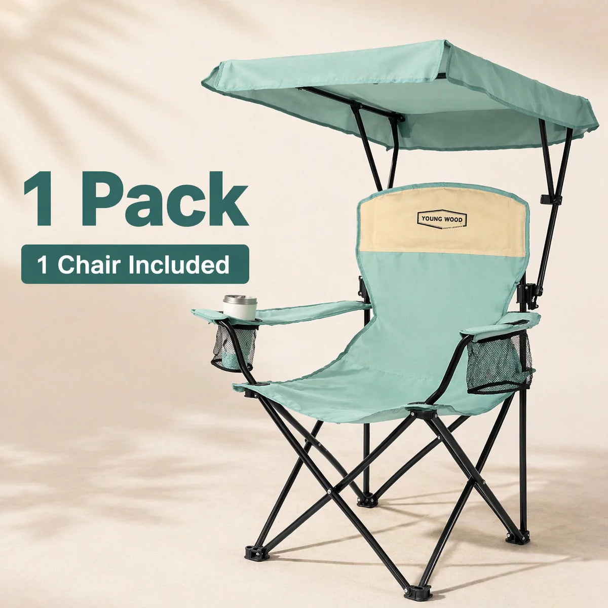 GERC Portable Beach Chair With Cup Holder And Side Pocket