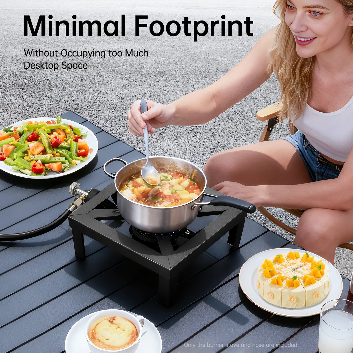 Portable Single Burner Outdoor Gas Stove Propane Cooker With Regulator