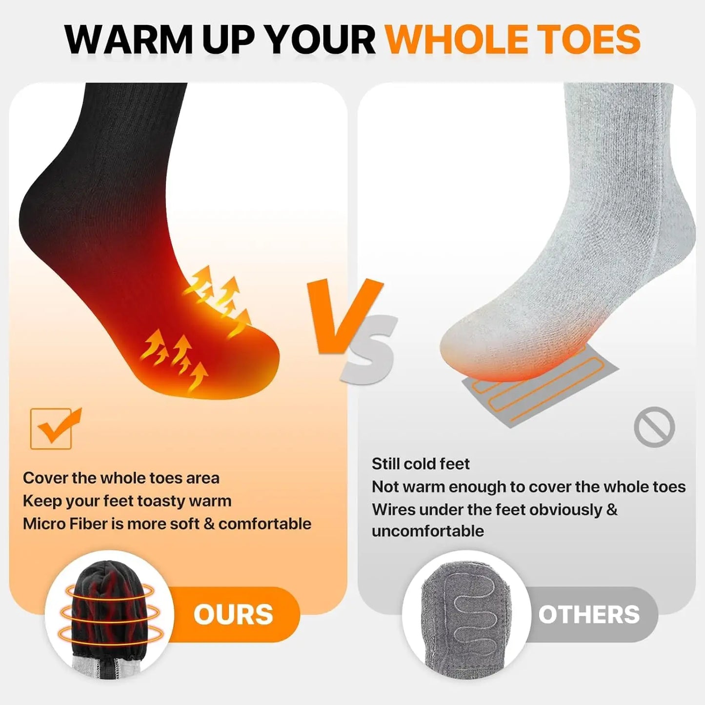 Snow Deer Rechargeable Heated Socks Winter Thermal Gear For Sports