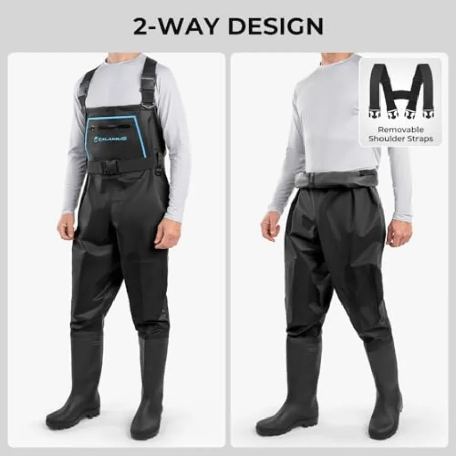 WaveWalker Fishing Waders Waterproof PVC With Slip Resistant Boots