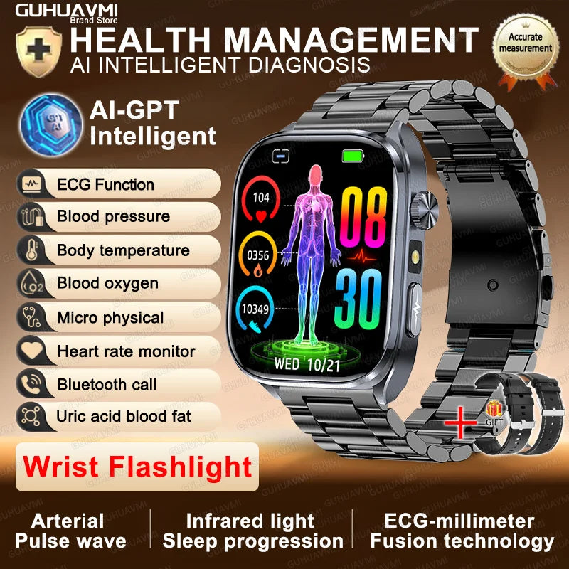 ECG PPG AI Health Diagnosis Smartwatch Blood Lipids Uric Acid