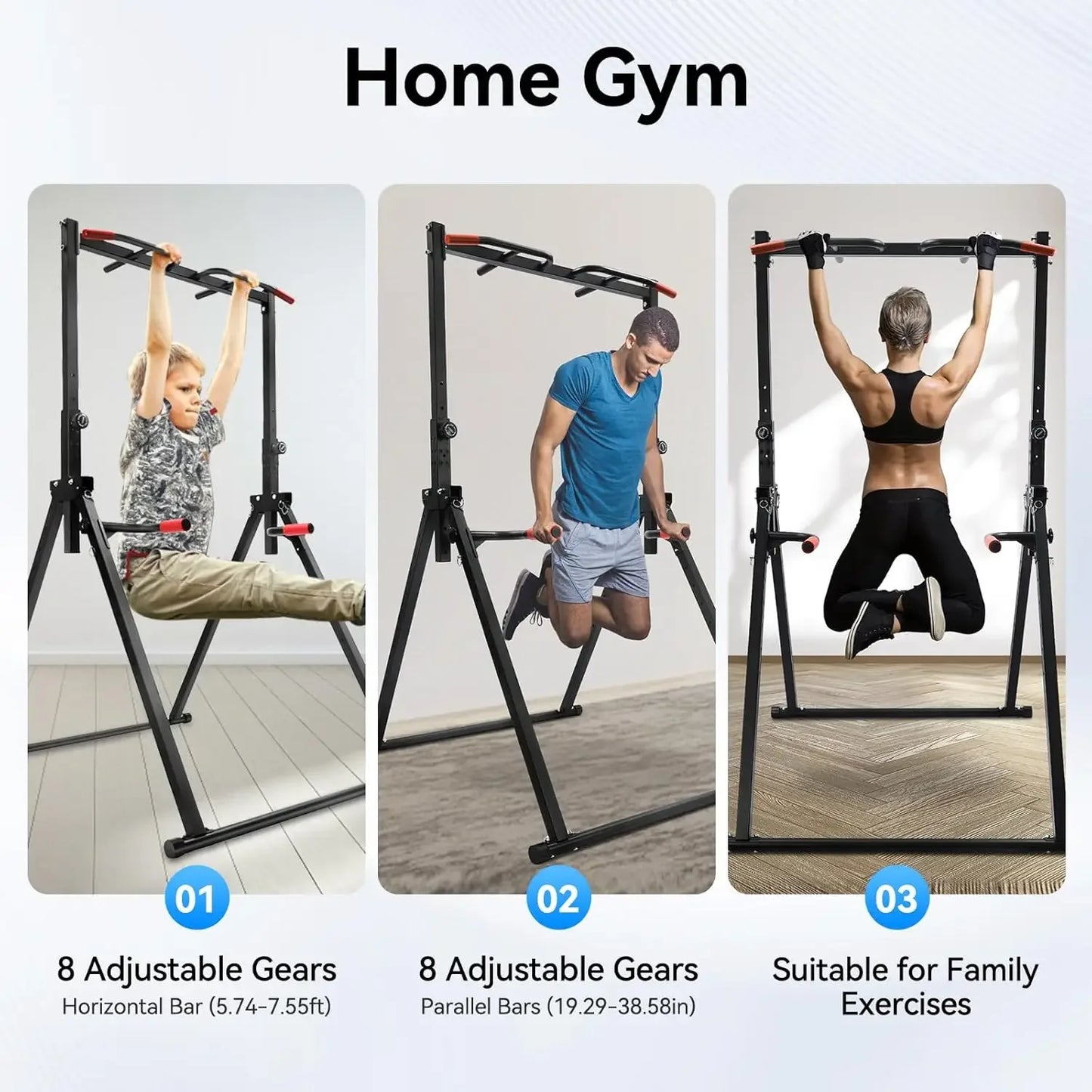 Power Tower Chin Up Bar Dip Bar Home Gym Adjustable