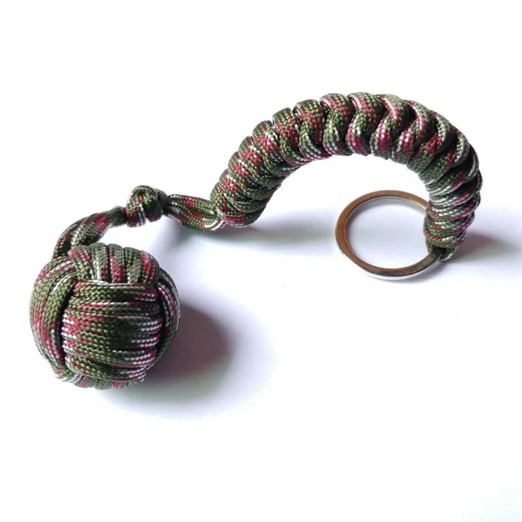 Outdoor Self Defense Umbrella Rope Monkey Fist Steel Ball Chain