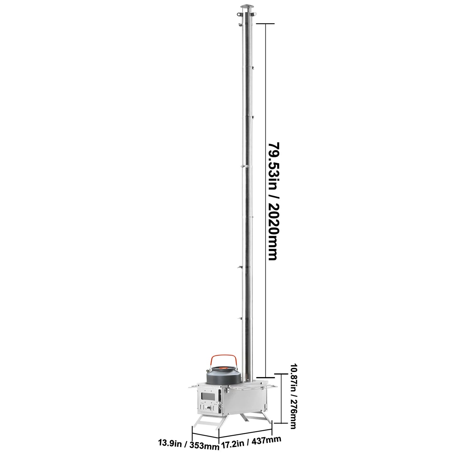 SucceBuy Portable Wood Stove With Chimney Pipes For Camp
