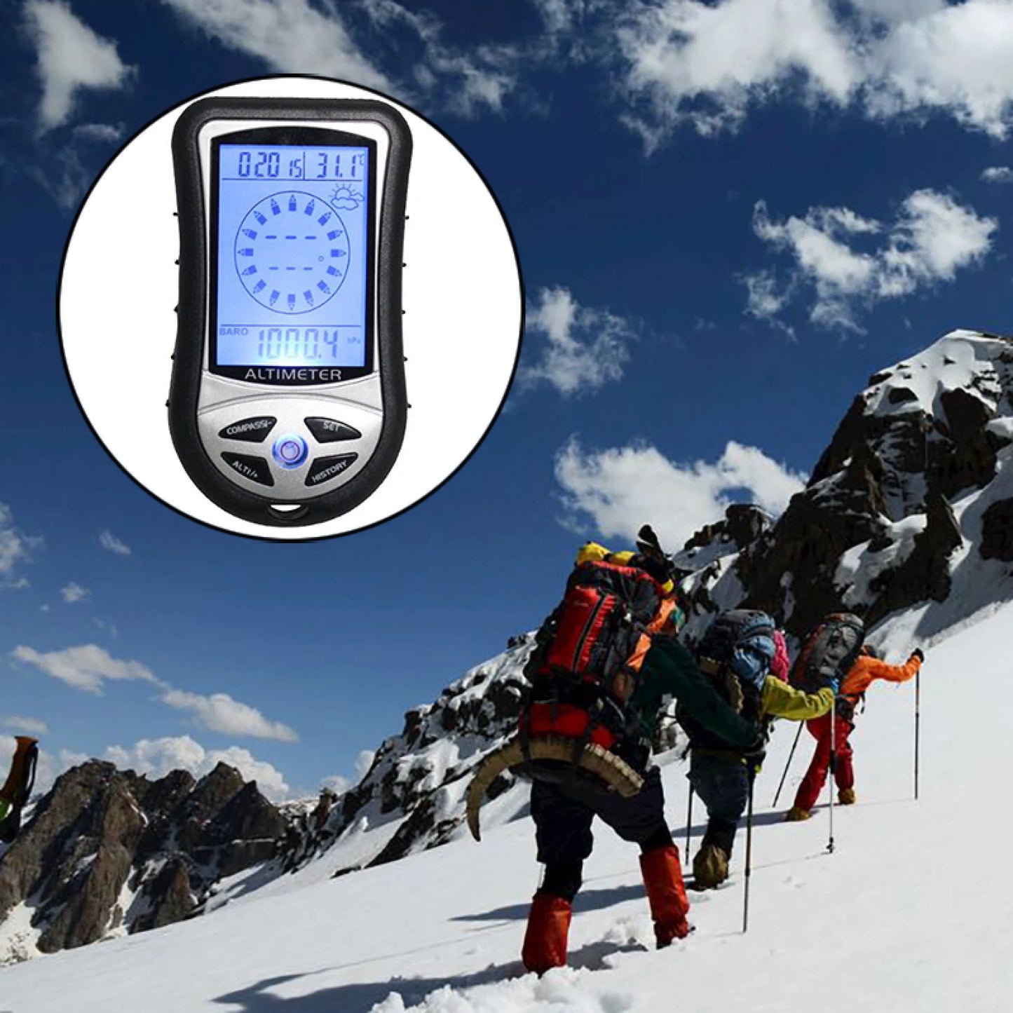 8 In 1 Handheld Altimeter Compass Thermometer With Backlight