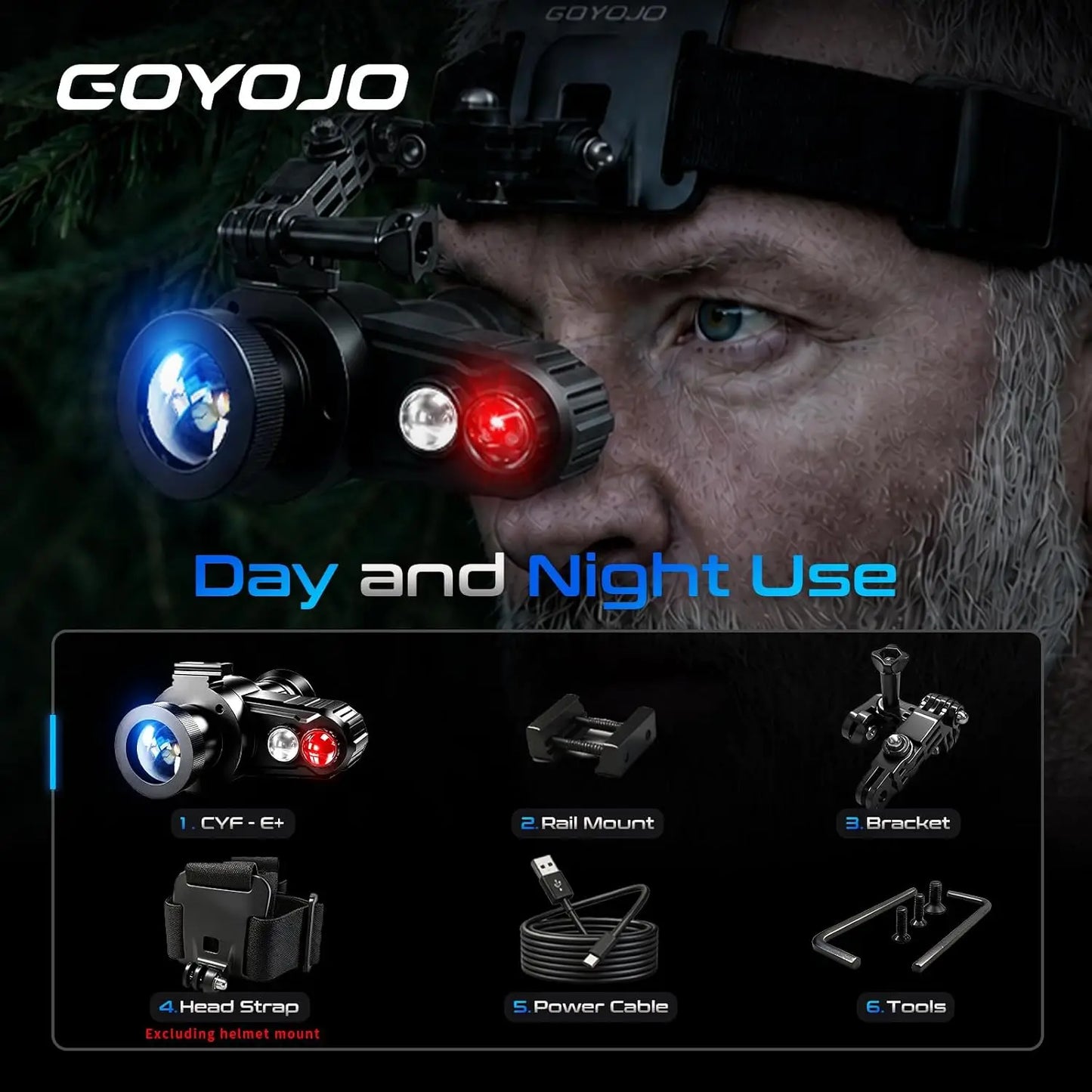 Goyojo 7X Night Vision Monocular Head Mounted Digital Infrared Goggles