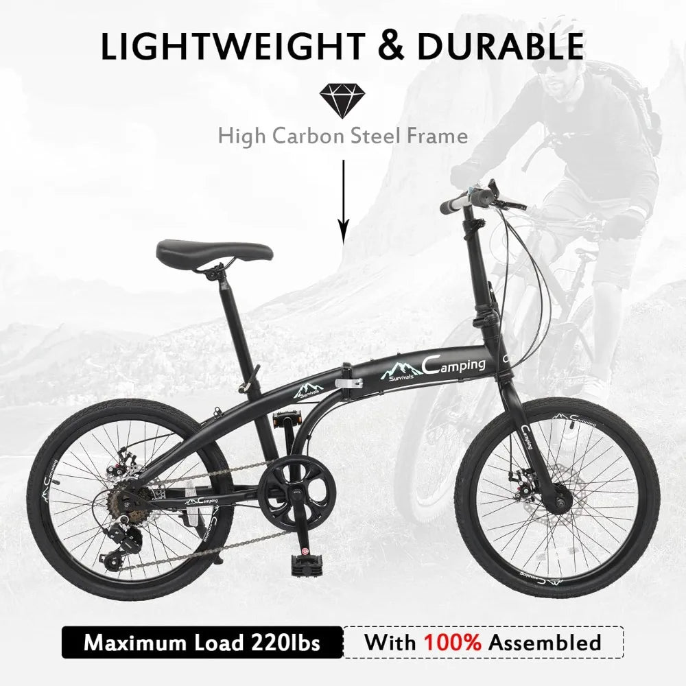 Ktaxon Folding Bike 7 Speed Adult Bicycle Lightweight