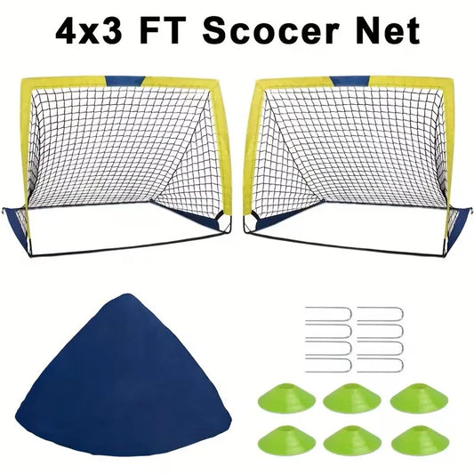 Portable Soccer Goals Two Pack for Backyard or Indoor Use