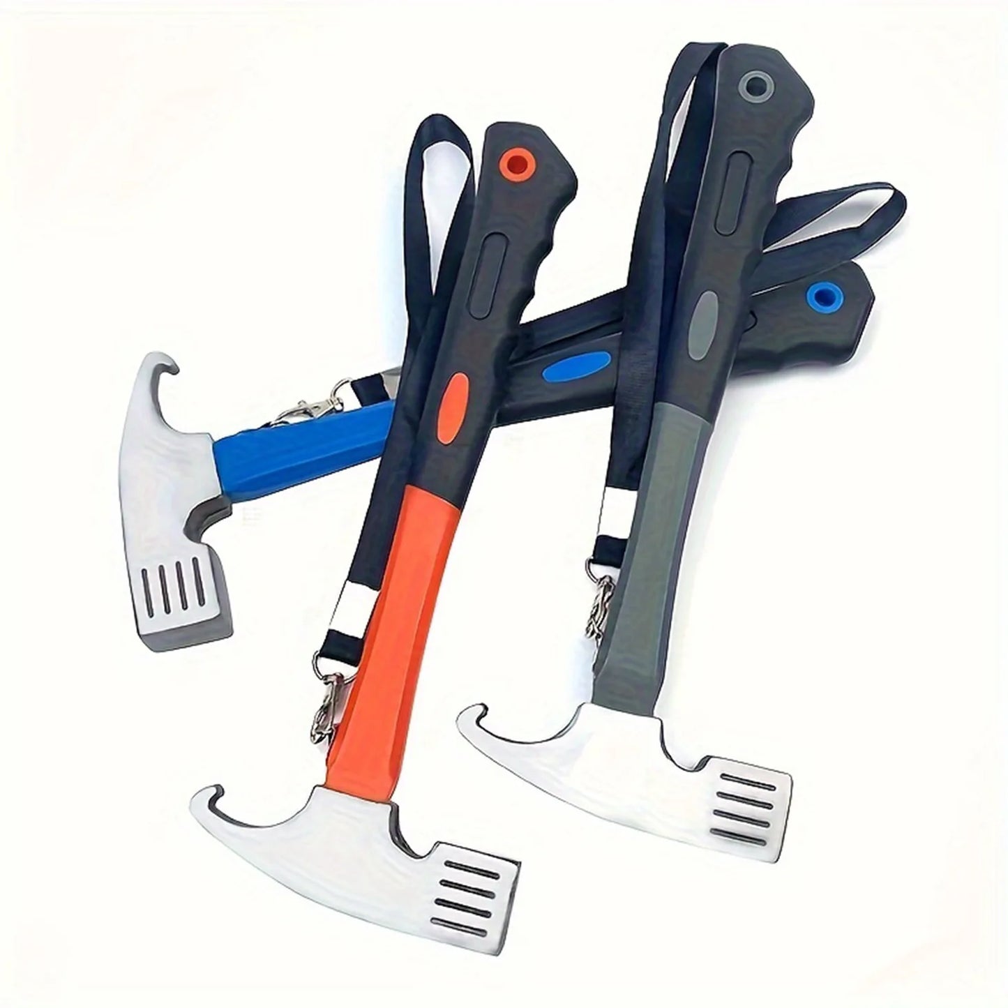 Camping Hammer With Tent Stake Remover Ergonomic Rubber Grip