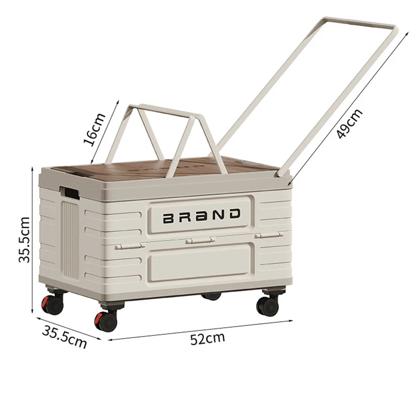 360 Degree Rotating Foldable Storage Cart With Four Silent Wheels Heavy Duty