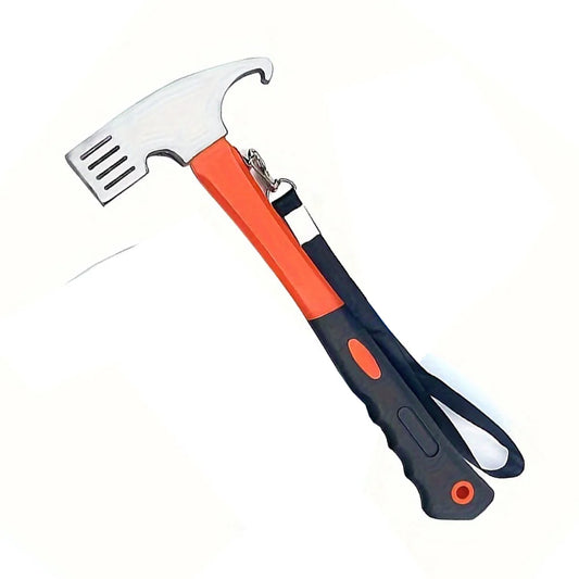 Camping Hammer With Tent Stake Remover Ergonomic Rubber Grip