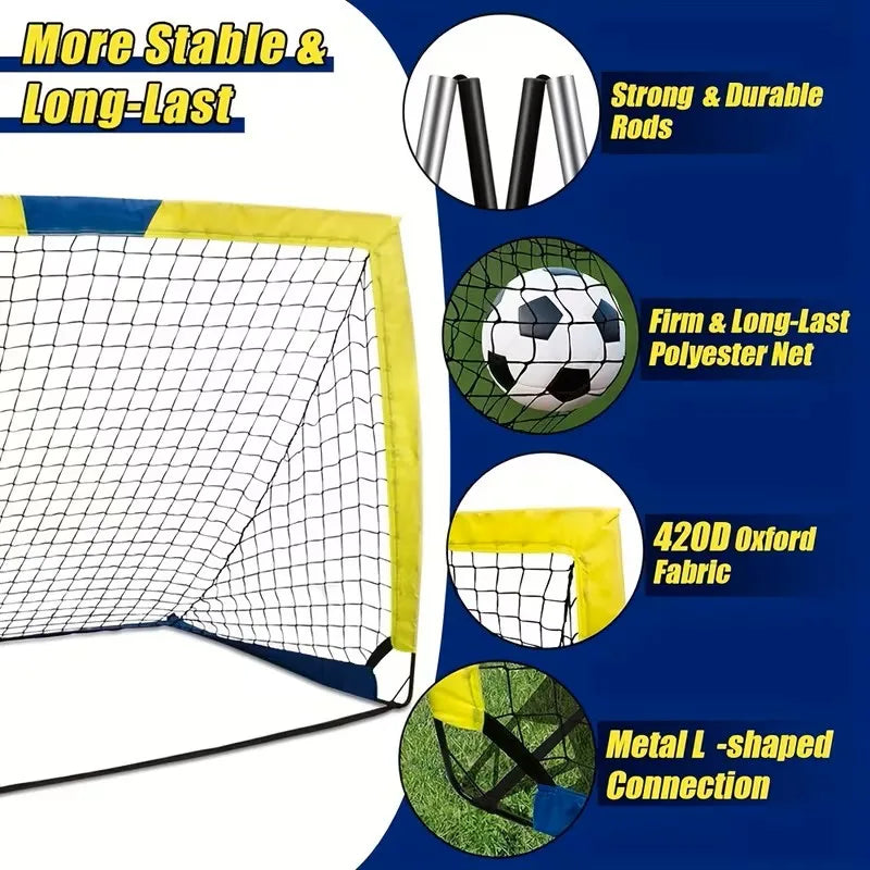 Portable Soccer Goals Two Pack for Backyard or Indoor Use