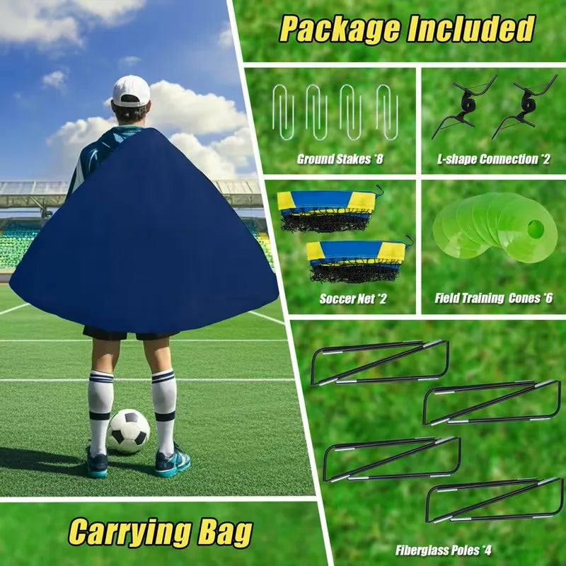 Portable Soccer Goals Two Pack for Backyard or Indoor Use