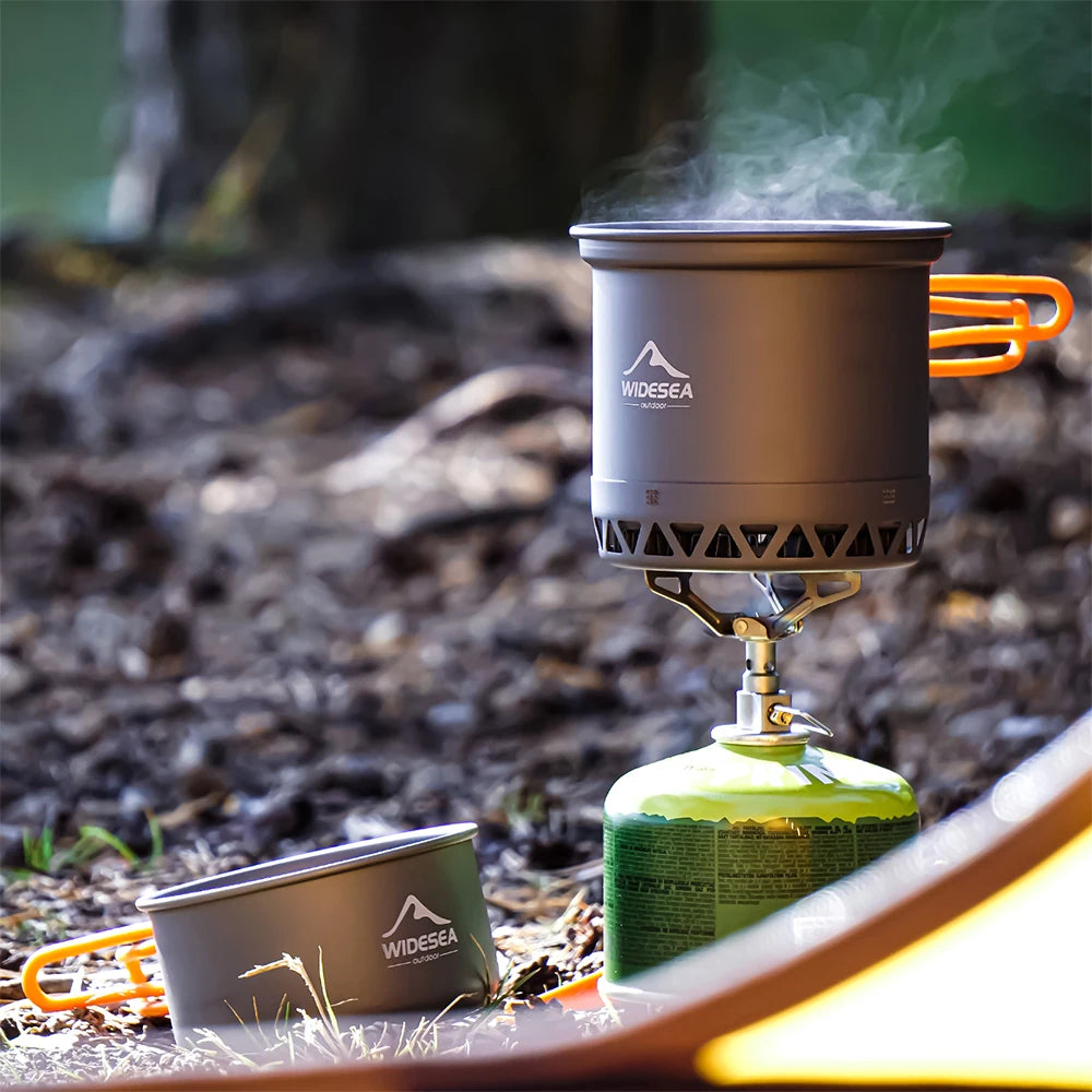 Widesea Camping Cookware Set Outdoor Cooking Pot Kettle
