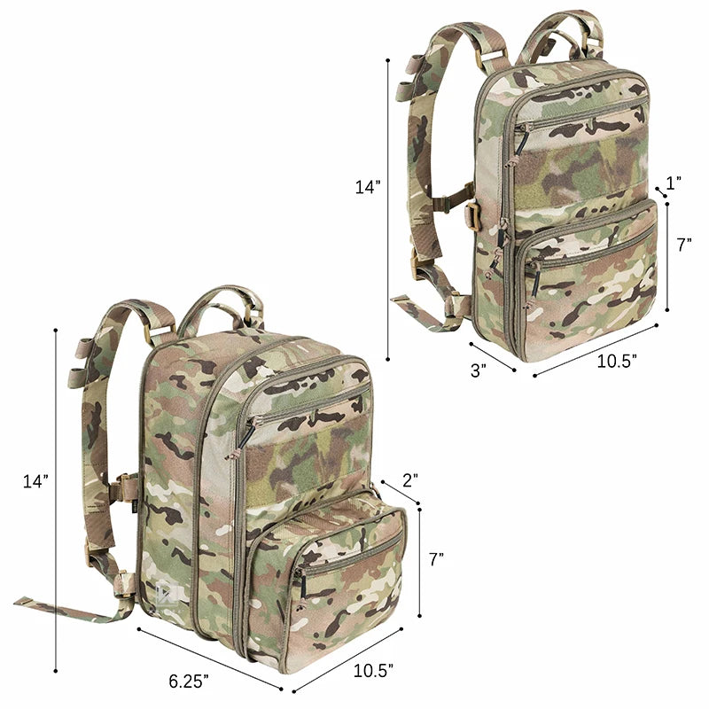 KRYDEX D3 Flatpack Tactical Backpack Assaulter Pack MOLLE 23L