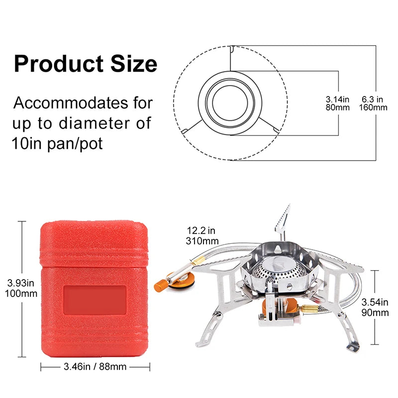 Widesea Windproof Camping Gas Burner And Outdoor Cooking Stove