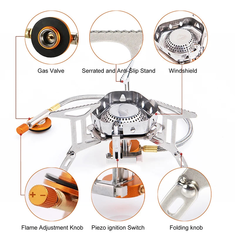 Widesea Windproof Camping Gas Burner And Outdoor Cooking Stove