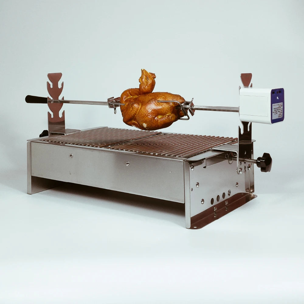 Zenobboq Universal Stainless Steel Portable Rotisserie Grill Kit