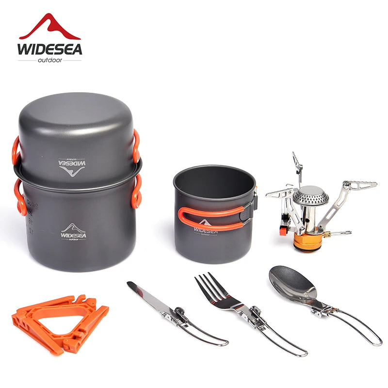 Widesea Camping Cookware Set Portable Aluminum Alloy Folding Kitchen Utensils