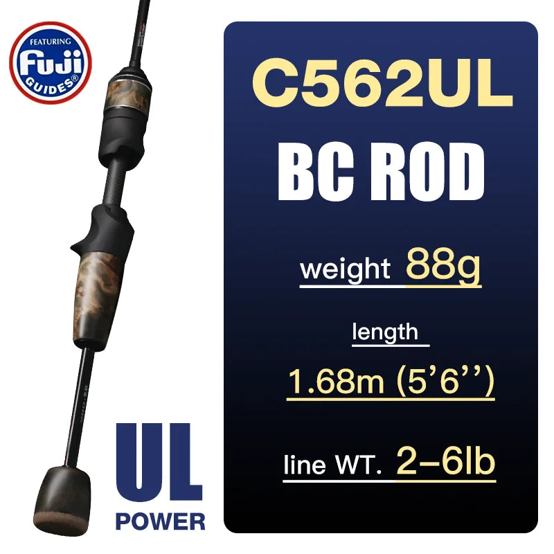SeaSir Ultralight Spinning Baitcasting Fishing Rod With Carbon Handle