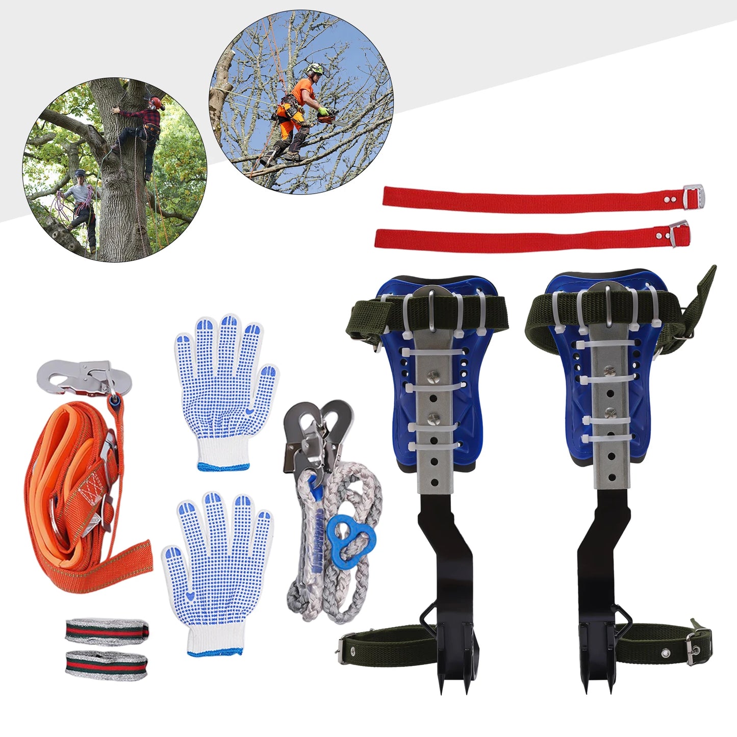 Tree Climbing Spikes Set Adjustable Climbing Gear With Belt Rope