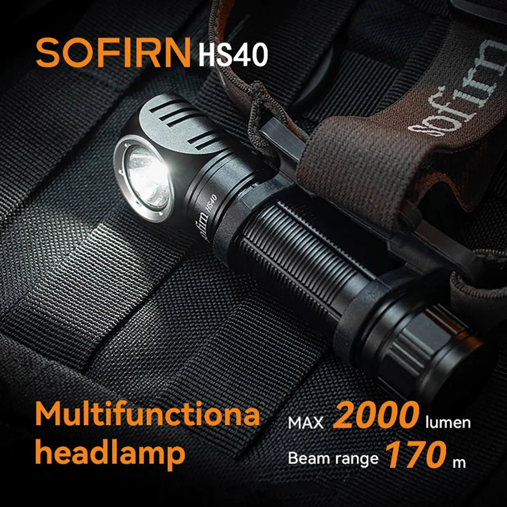 Sofirn HS40 USB C Rechargeable LED Headlamp With 2000 Lumens
