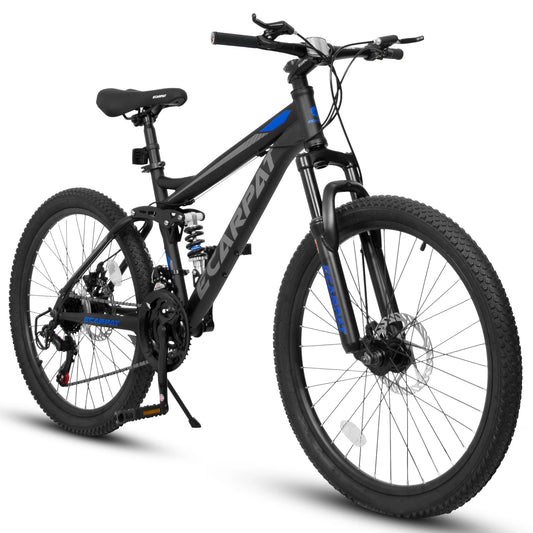 Ecarpat Dual Full Suspension Mountain Bike with 21-Speed Disc Brakes