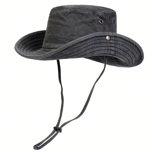 Men Washed Bucket Hat Sun Protection Outdoor Fisherman Cap