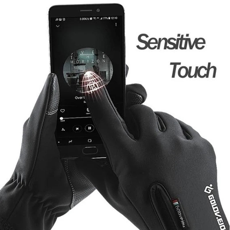 Waterproof Touchscreen Full Finger Fleece Gloves For Cycling Outdoor Running Ski