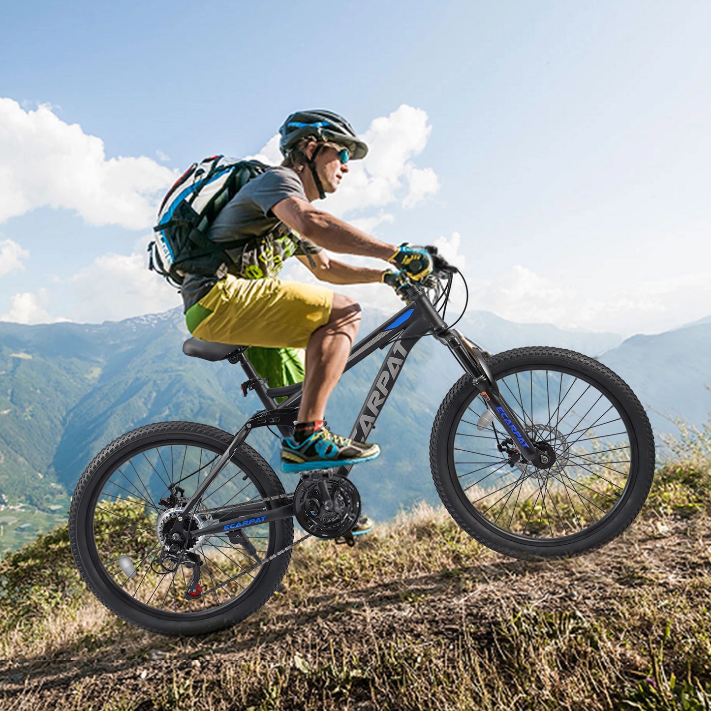 Ecarpat Dual Full Suspension Mountain Bike with 21-Speed Disc Brakes