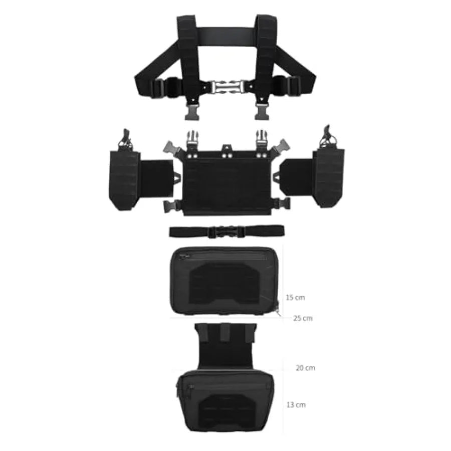 Tactical Chest Mini Rig 1000D Quick Release Vest With Pockets
