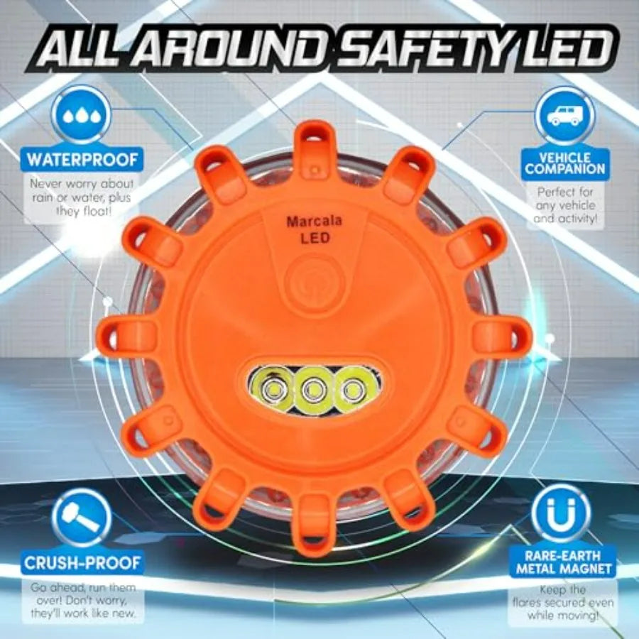 Emergency Vehicle Flares Kit LED Road Flares 12 Pack Safety