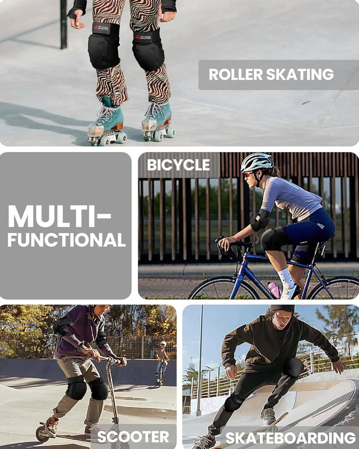 YTYIN Skate Protective Gear Helmet Knee Elbow Pads Wrist Guards