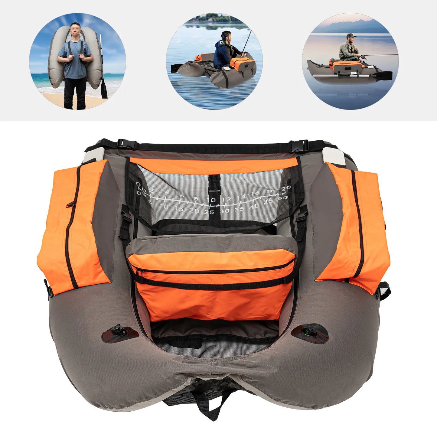 Portable Inflatable Fishing Boat With Adjustable Backrest For Outdoors