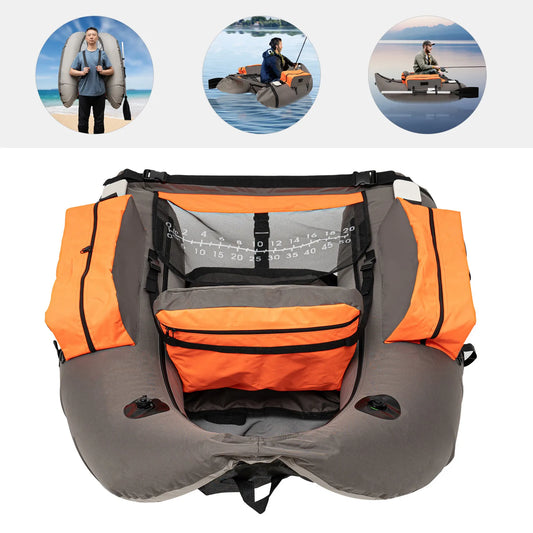 Portable Inflatable Fishing Boat With Adjustable Backrest For Outdoors