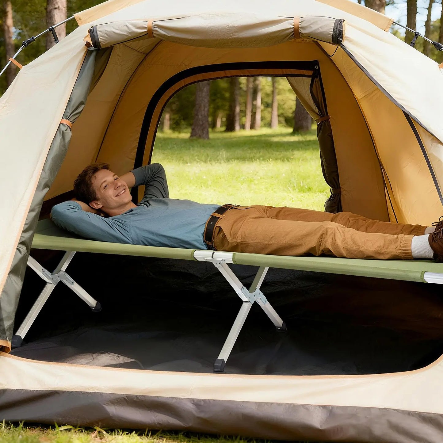 RHB03A Portable Folding Camping Cot With Carrying Bag