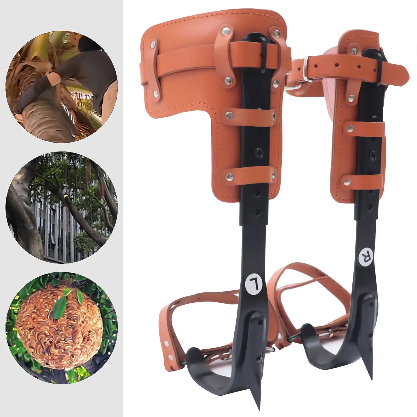 Tree Climbing Spike Set Climber Gaffs With Strap Adjustable 100kg