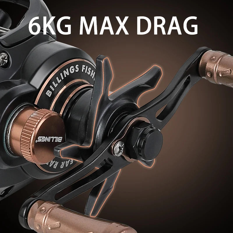 Billings Baitcasting Reel AX200 7to1 High Speed Max Drag 6kg