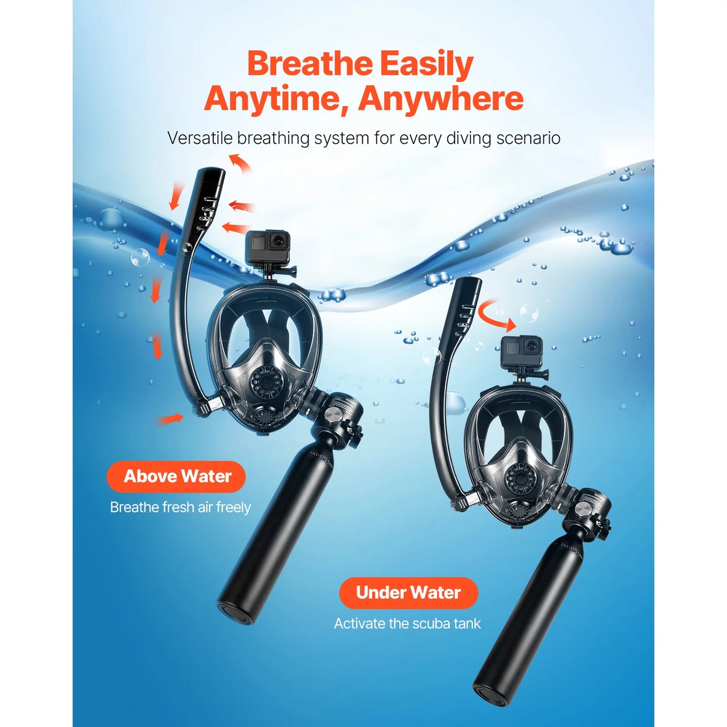 SucceBuy Scuba Tank Portable Diving Oxygen Cylinder For Underwater Breathing