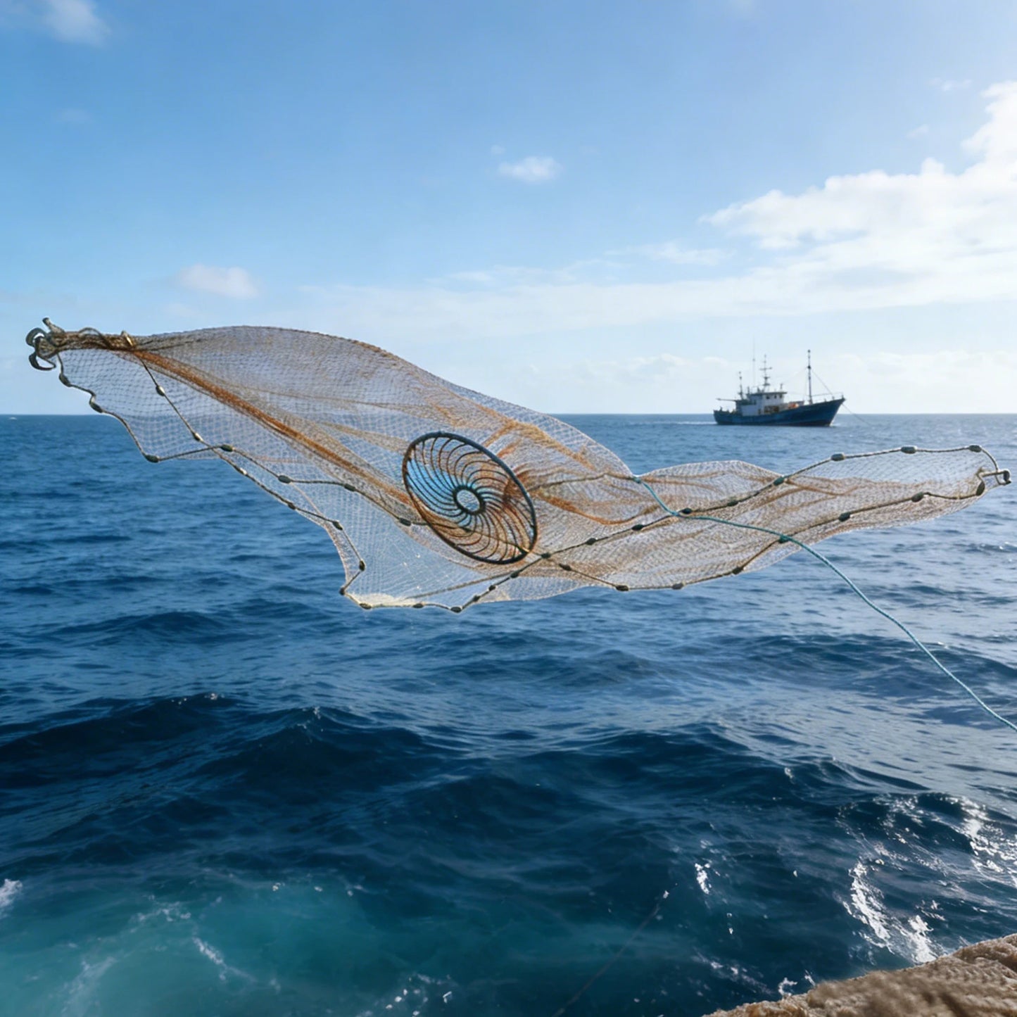Hand Throwing Cast Net for Bait Fishing Deploy Quickly