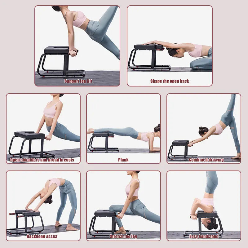 KBQ Inverted Stool With Double Armrests For Yoga Balance Training