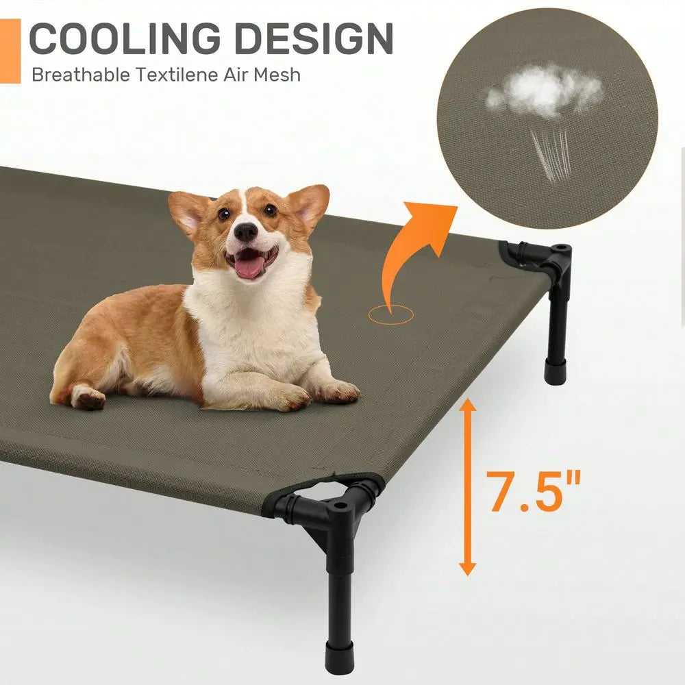 Outdoor Canopy Dog Bed Cot With Removable Shade Tent