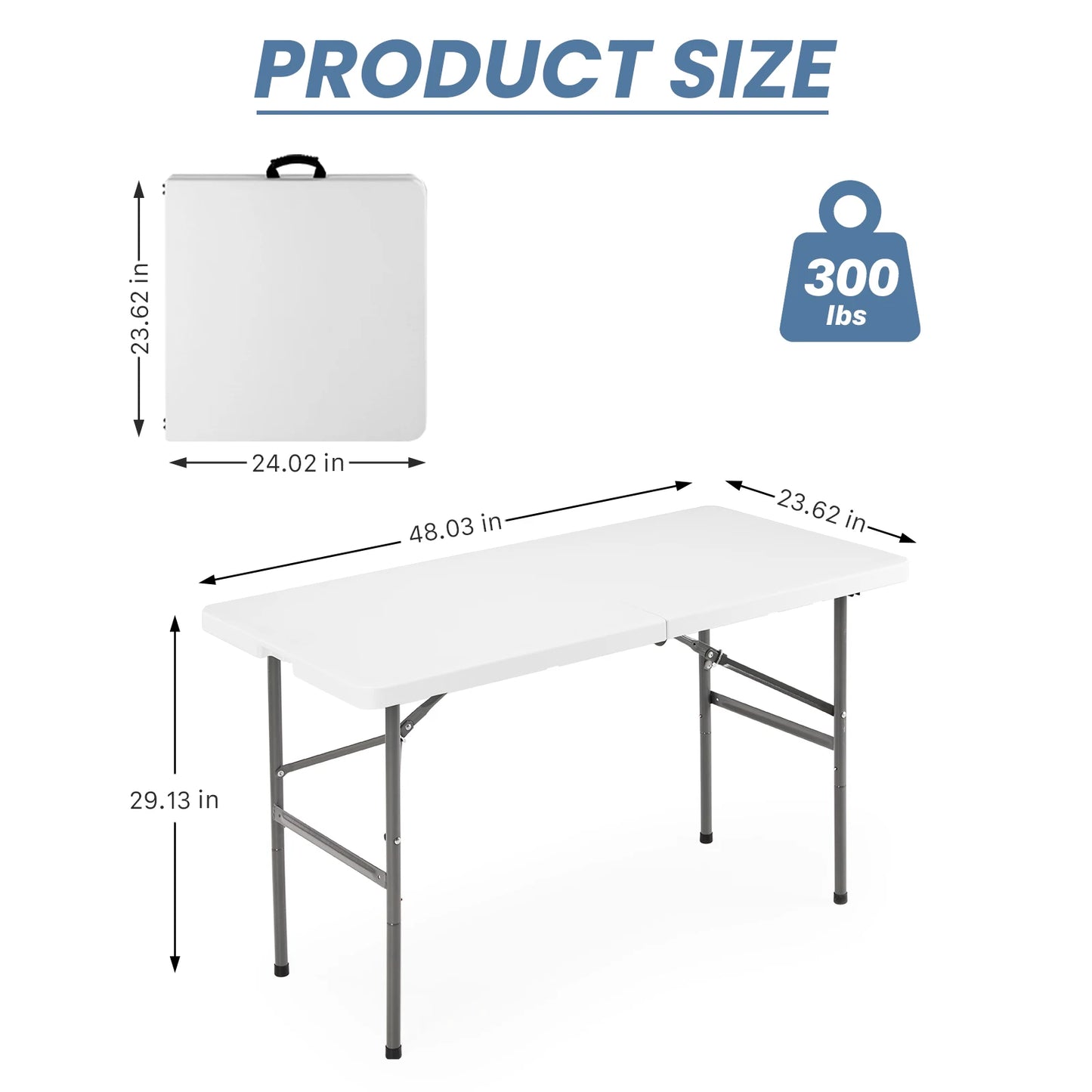 JHK Portable Folding Camping Table Heavy Duty Outdoor Carry Handle
