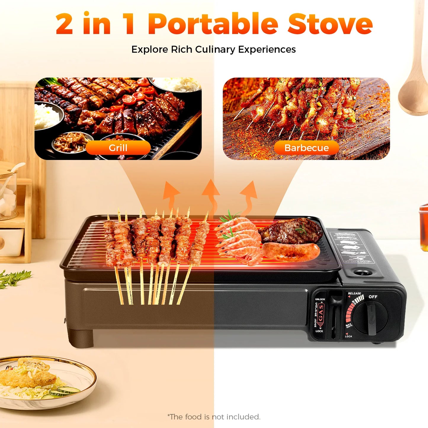 Bymaocar Portable Butane Gas Grill For Camping And Trekking