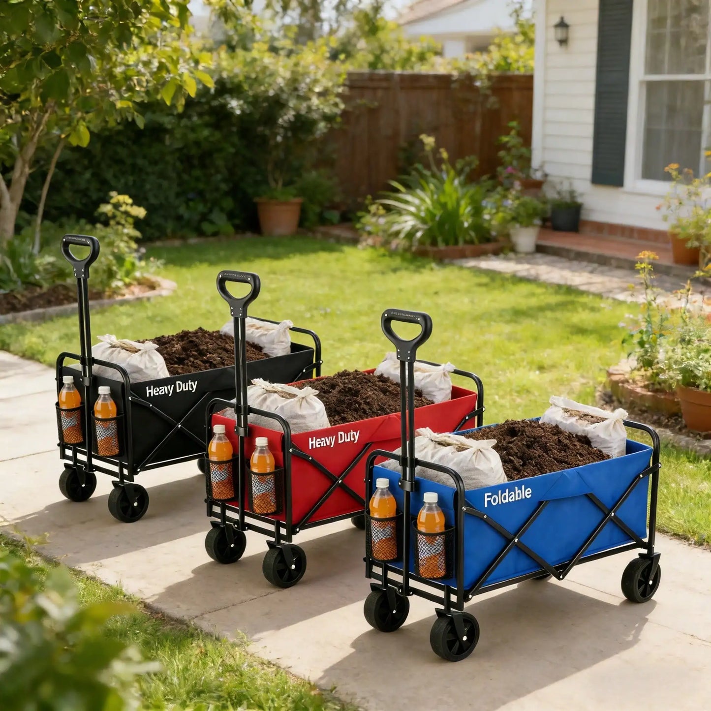 Heavy Duty All Terrain Folding Wagon Cart 680 Lbs Capacity