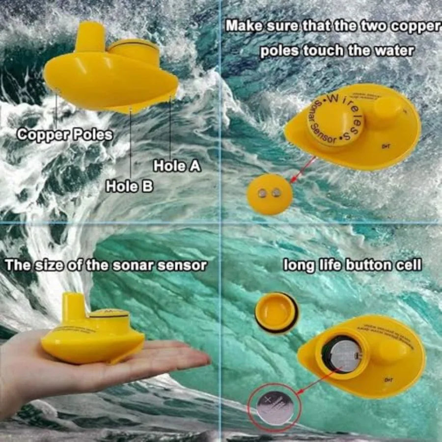 Portable Handheld Fish Finder With Wireless LCD Depth Display