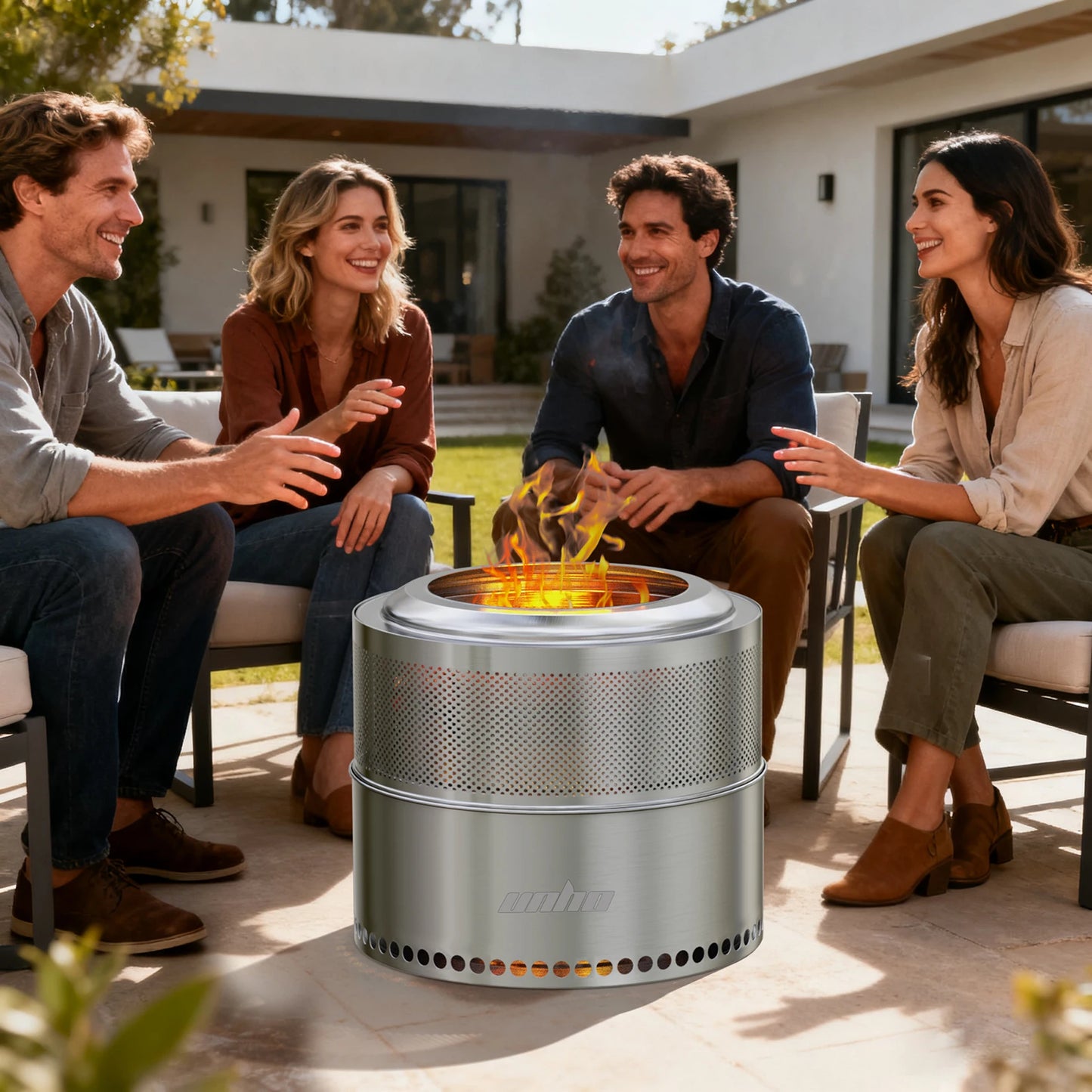 Wood Burning Smokeless Stainless Steel Fire Pit With Carry Bag