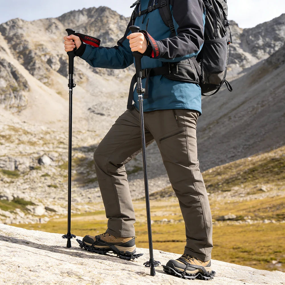 OKHEALING Ultralight Carbon Fiber Trekking Poles Folding